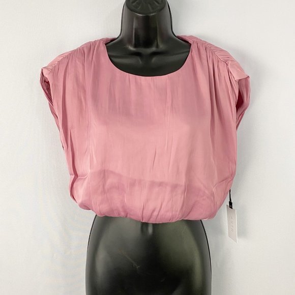 ASTR The Label Riva Crop Top Shirred Sleeves Pink - Picture 5 of 7